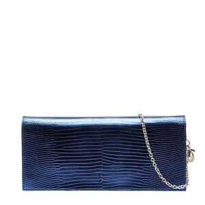CHRISTIAN DIOR Blue Leather Shoulder Bag